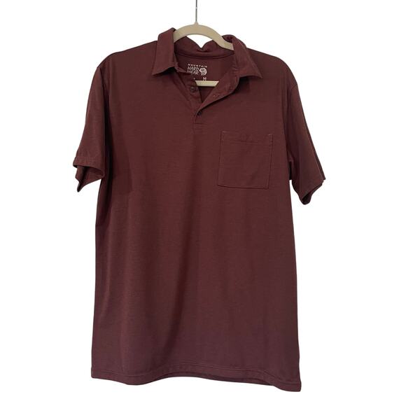 Mens Mountain Hardwear Burgundy Casual Collared Polo Short Sleeve Size M - Picture 1 of 7